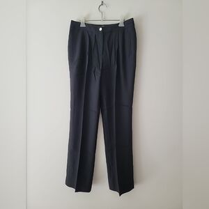 Valentino Black Straight-Leg Pants Wool Blend Size 46/12